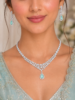 Aqua Celeste Crystal Drop Necklace Set