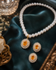 Aurelia Amber Pearl Pendant Set