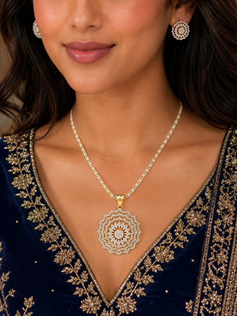 Aurelia Sunburst AD Pendant Set alt