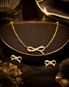 Elan Bow Sparkle Necklace Set