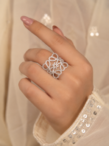 Elara Crystal Lace Statement Ring