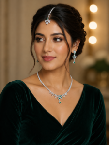 Emerald Élan – Royal AD Necklace Set