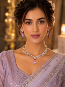 Lavelle Amethyst Drop AD Necklace Set
