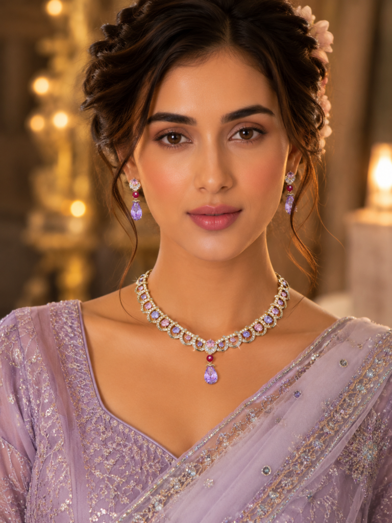 Lavelle Amethyst Drop AD Necklace Set