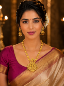 Madhav Leela Antique Gold Heritage Necklace Set