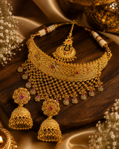Maharani Ruby Antique Bridal Choker Set
