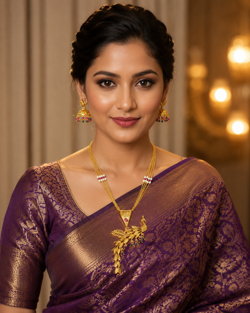 Mayurika Royal Peacock Jhumka Necklace Set