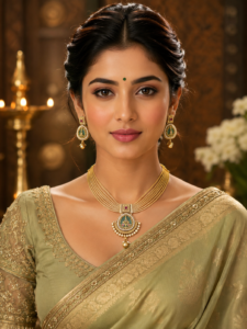 Meher Emerald Pearl Layered Choker Set