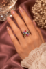 Rainbow Bloom Multicolour Crystal Ring