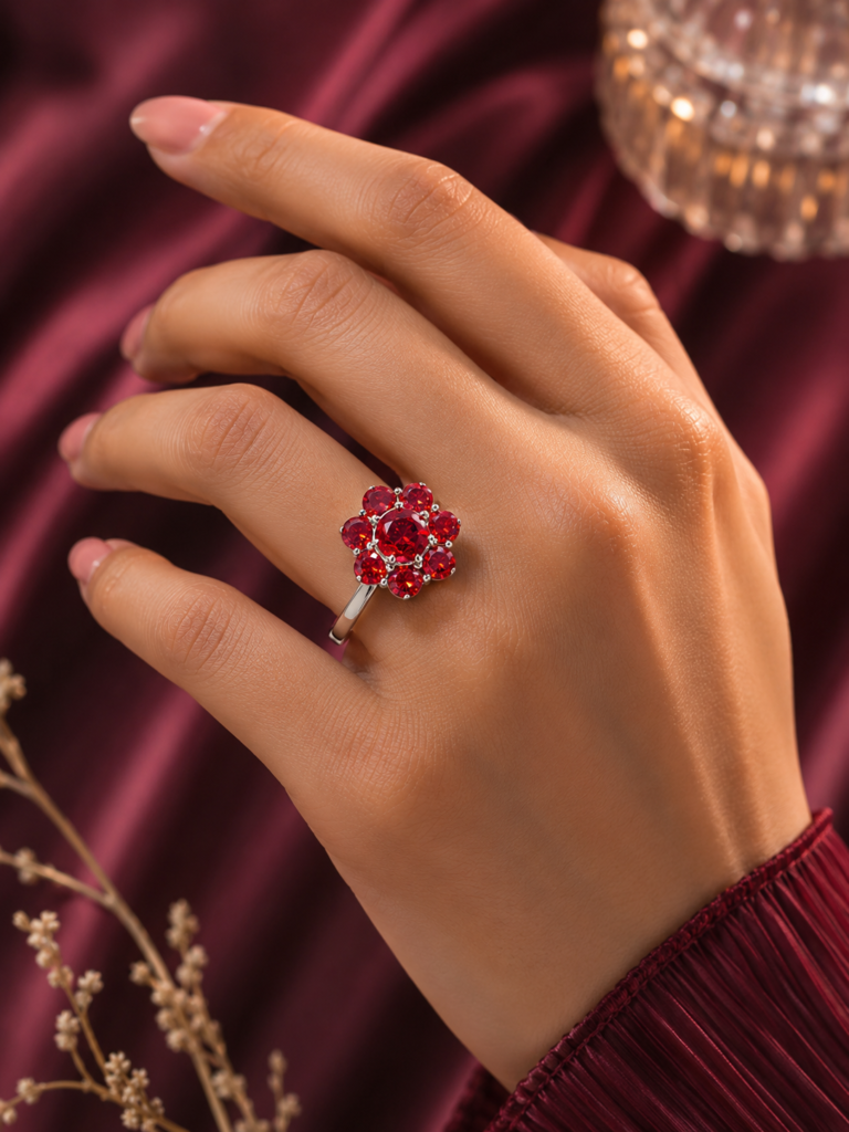 Scarlet Bloom Ruby Ring